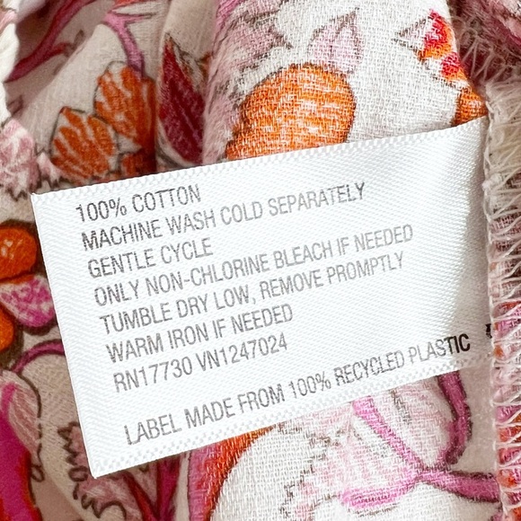 New with Tag Knox Rose Women's Floral Rich Magenta Orange Oversized Boho Blouse - Picture 15 of 16